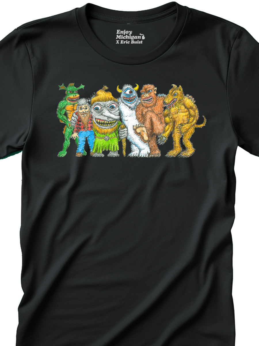 Mythical Michigan - Family Photo - Unisex T-shirt - Black t-shirt Enjoy Michigan