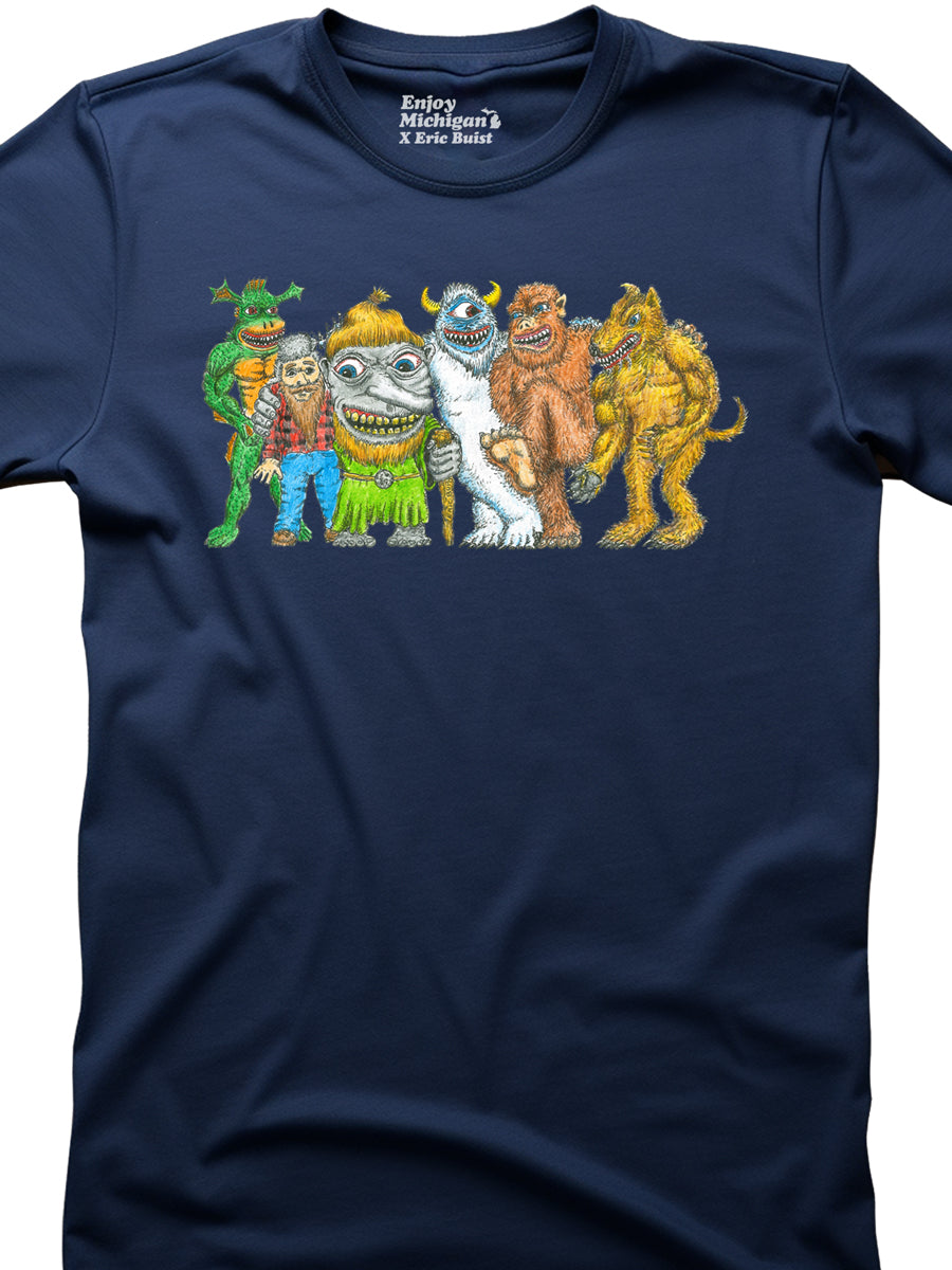 Mythical Michigan - Family Photo - Unisex T-shirt - Navy t-shirt Enjoy Michigan