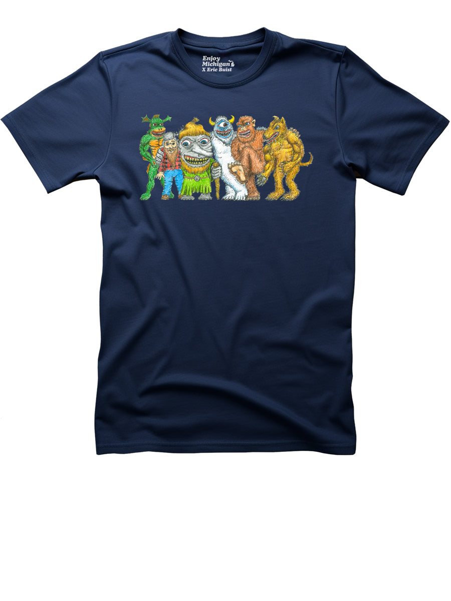 Mythical Michigan - Family Photo - Unisex T-shirt - Navy t-shirt Enjoy Michigan