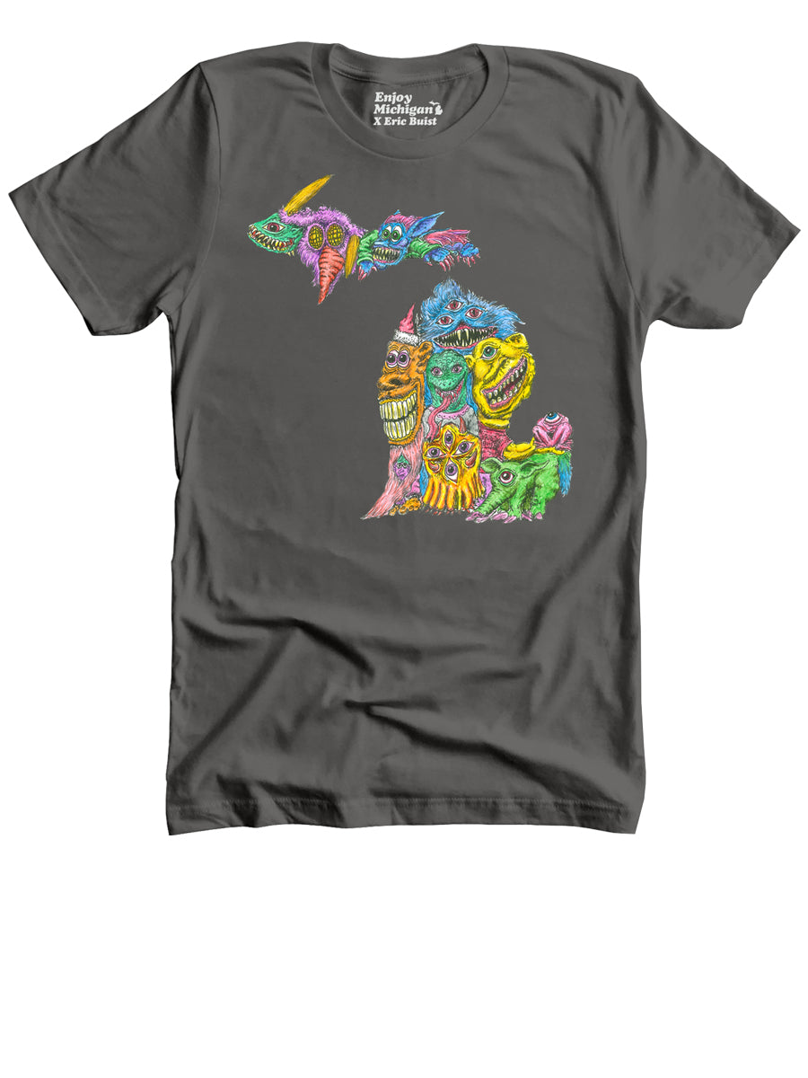Michigan Monsters T-shirt - Charcoal t-shirt Enjoy Michigan