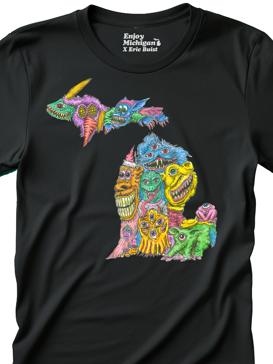 Michigan Monsters T-shirt - Black t-shirt Enjoy Michigan