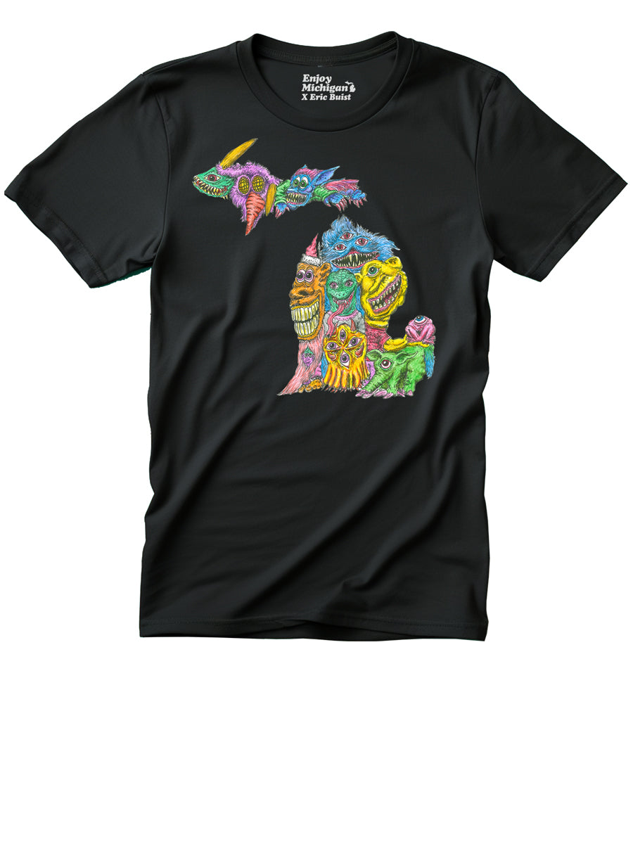 Michigan Monsters T-shirt - Black t-shirt Enjoy Michigan