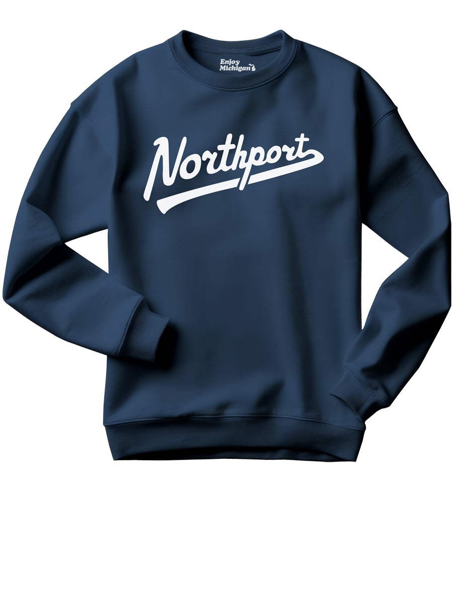 Northport Script Premium Sweatshirt - Navy / White sweatshirt Enjoy Michigan