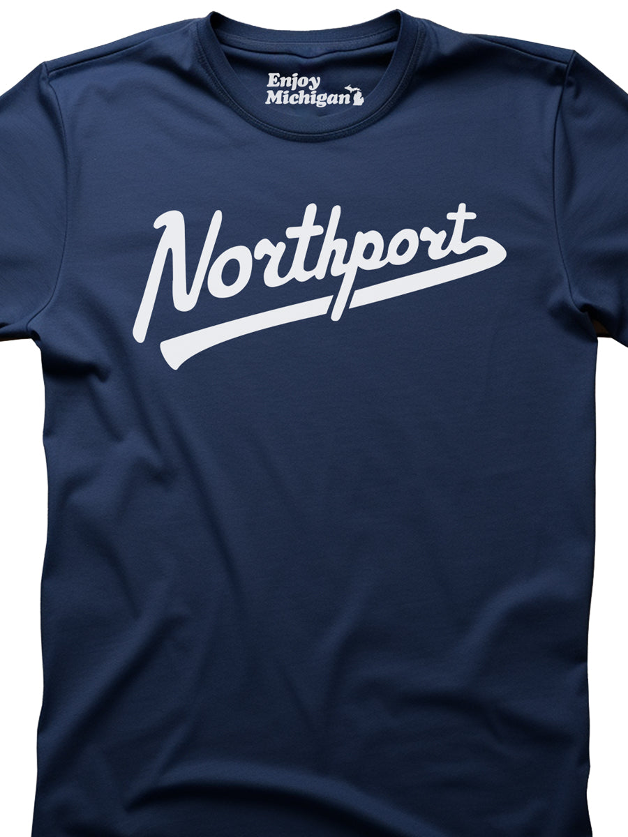 Northport Script Unisex T-shirt - Navy t-shirt Enjoy Michigan