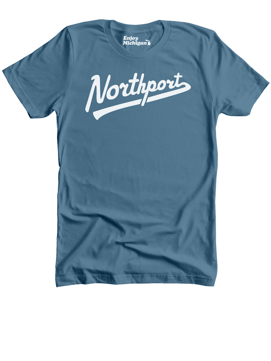 Northport Script Unisex T-shirt - Lake Blue t-shirt Enjoy Michigan