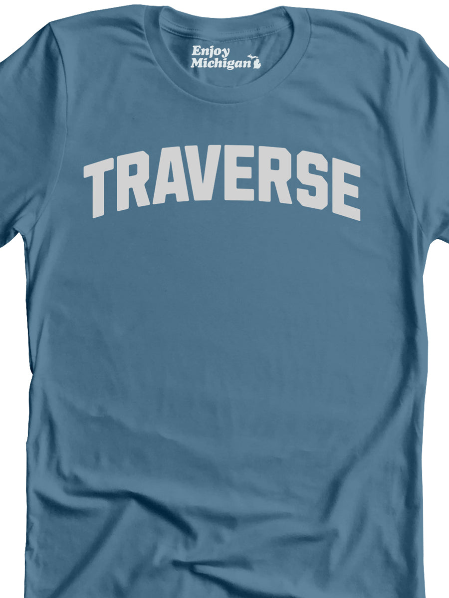 Traverse Premium T-shirt - Lake Blue t-shirt Enjoy Michigan