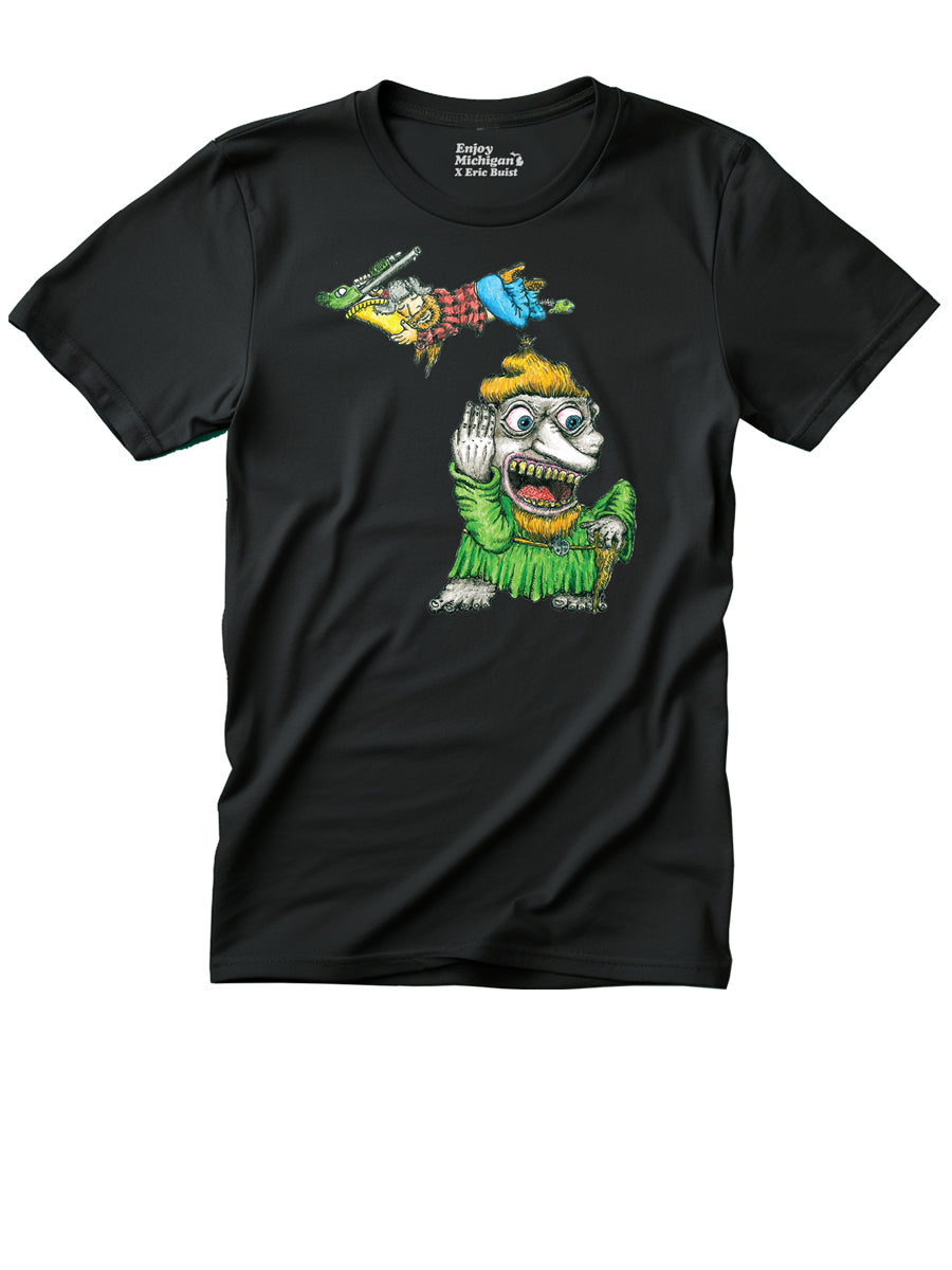 Michigan Yooper Troll Unisex T-shirt - Black t-shirt Enjoy Michigan