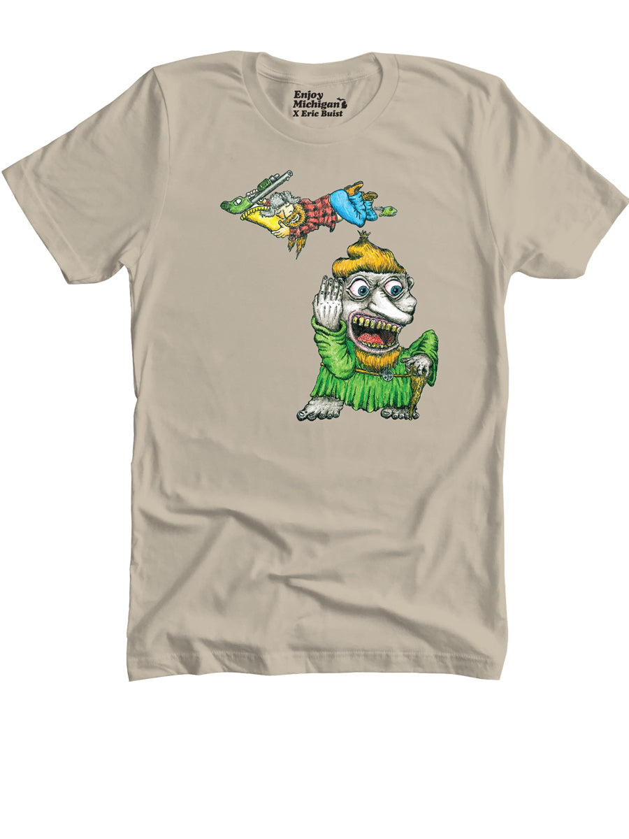 Michigan Yooper Troll Unisex T-shirt - Sand t-shirt Enjoy Michigan