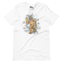 Load image into Gallery viewer, Michigan Bigfoot on the Moon Unisex T-shirt - White t-shirt Enjoy Michigan XS  