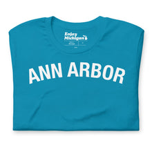 Load image into Gallery viewer, Ann Arbor Unisex T-shirt  Enjoy Michigan Aqua S Unisex