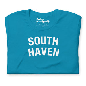 South Haven Unisex T-shirt  Enjoy Michigan Aqua S 