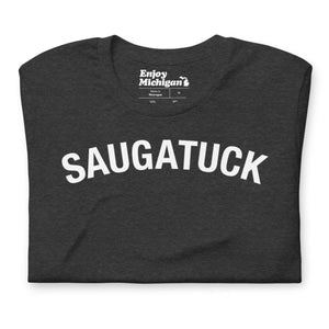 Saugatuck Unisex T-shirt Apparel & Accessories Enjoy Michigan Dark Grey Heather S 