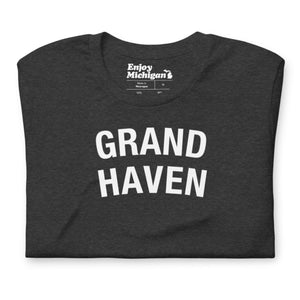 Grand Haven Unisex T-shirt  Enjoy Michigan Dark Grey Heather S 