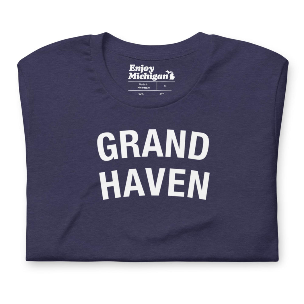 Grand Haven Unisex T-shirt  Enjoy Michigan Heather Midnight Navy S 