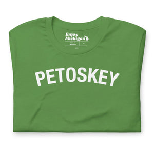 Petoskey Unisex T-shirt  Enjoy Michigan Leaf S 