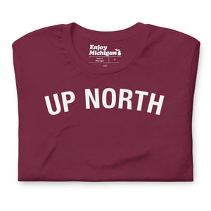 Up North Unisex T-shirt  Enjoy Michigan Maroon S 