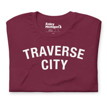 Load image into Gallery viewer, Traverse City Unisex T-shirt  Enjoy Michigan Maroon S 