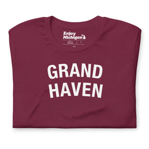 Grand Haven Unisex T-shirt  Enjoy Michigan Maroon S 