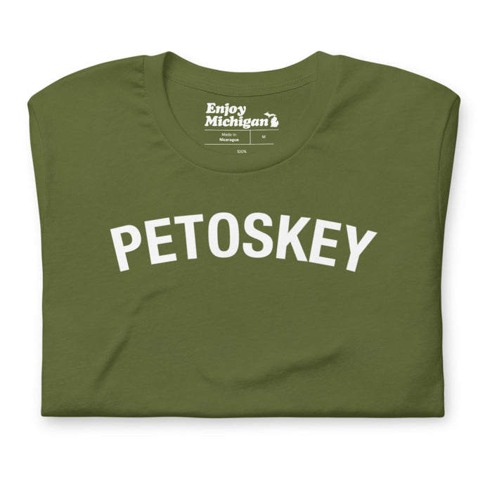 Petoskey Unisex T-shirt  Enjoy Michigan Olive S 