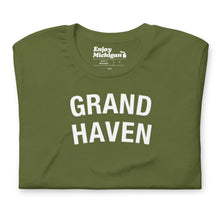 Load image into Gallery viewer, Grand Haven Unisex T-shirt  Enjoy Michigan Olive S 
