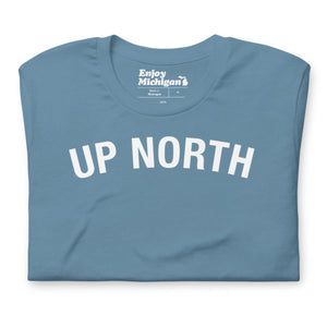 Up North Unisex T-shirt  Enjoy Michigan Steel Blue S 