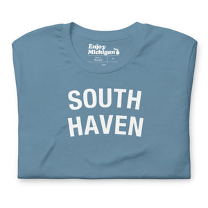 South Haven Unisex T-shirt  Enjoy Michigan Steel Blue S 