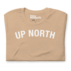 Up North Unisex T-shirt  Enjoy Michigan Tan S 