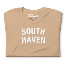 Load image into Gallery viewer, South Haven Unisex T-shirt  Enjoy Michigan Tan S 