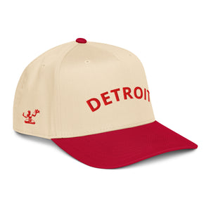 Detroit Classic Embroidered 5-Panel Cap - Creme / Red Enjoy Michigan