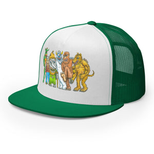 Mythical Michigan - Family Photo Printed Trucker Hat - Green and White hat / cap Enjoy Michigan   