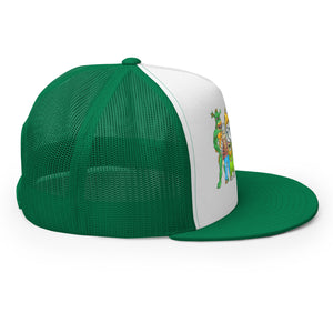 Mythical Michigan - Family Photo Printed Trucker Hat - Green and White hat / cap Enjoy Michigan   