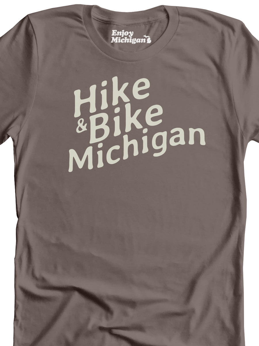 Hike & Bike Michigan Premium Unisex T-shirt - Pebble Brown t-shirt Enjoy Michigan   