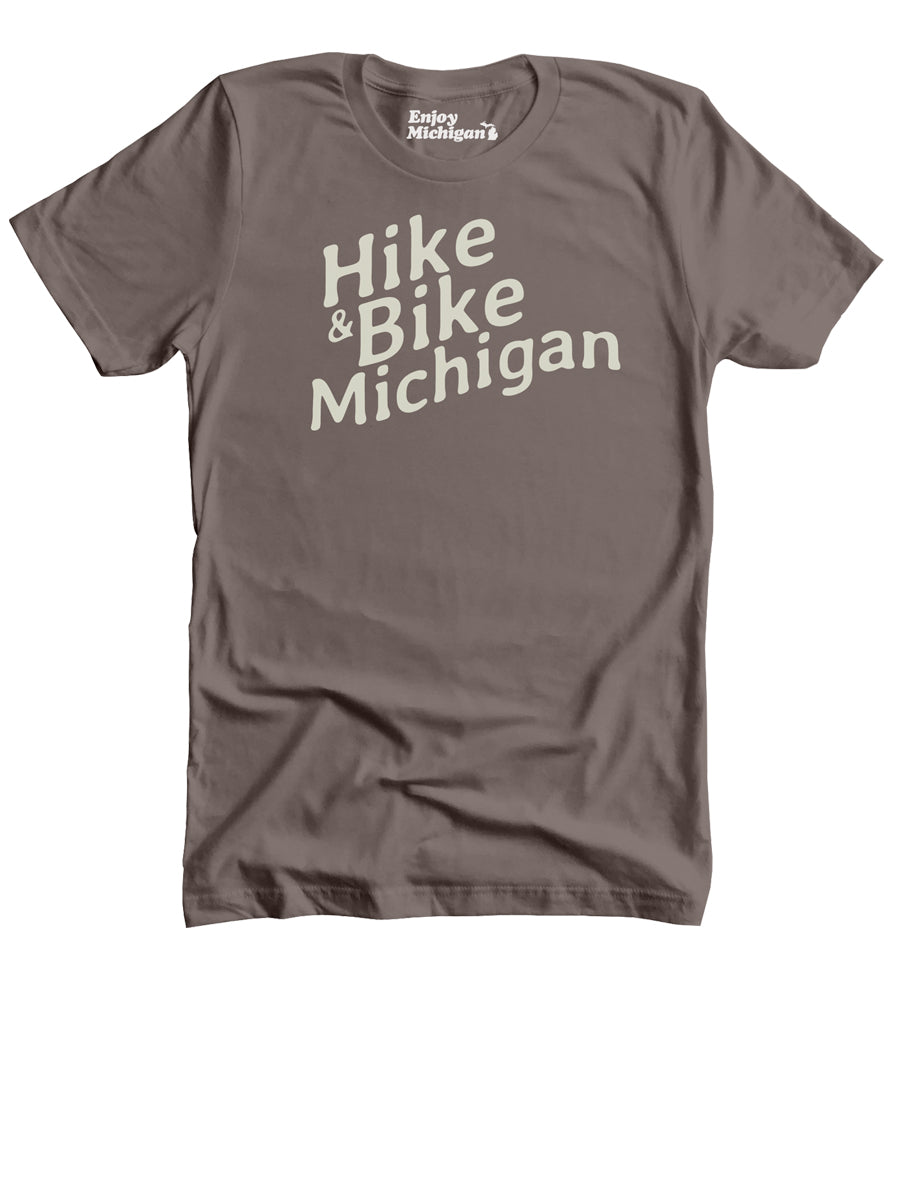 Hike & Bike Michigan Premium Unisex T-shirt - Pebble Brown t-shirt Enjoy Michigan   