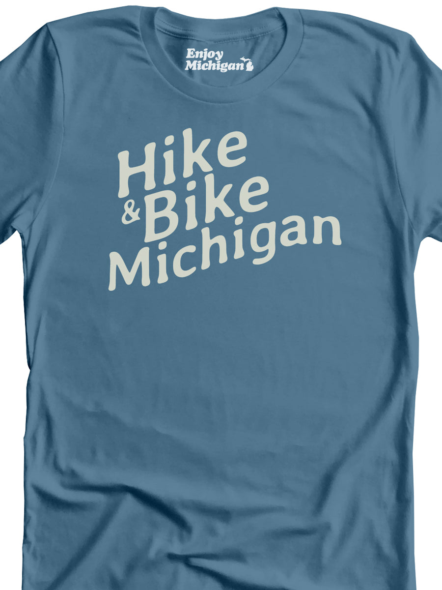 Hike & Bike Michigan Premium Unisex T-shirt - Lake Blue t-shirt Enjoy Michigan   