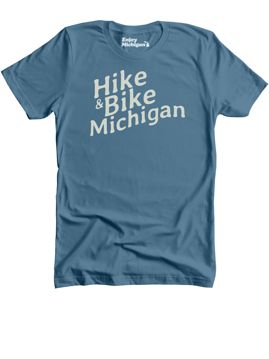 Hike & Bike Michigan Premium Unisex T-shirt - Lake Blue t-shirt Enjoy Michigan   