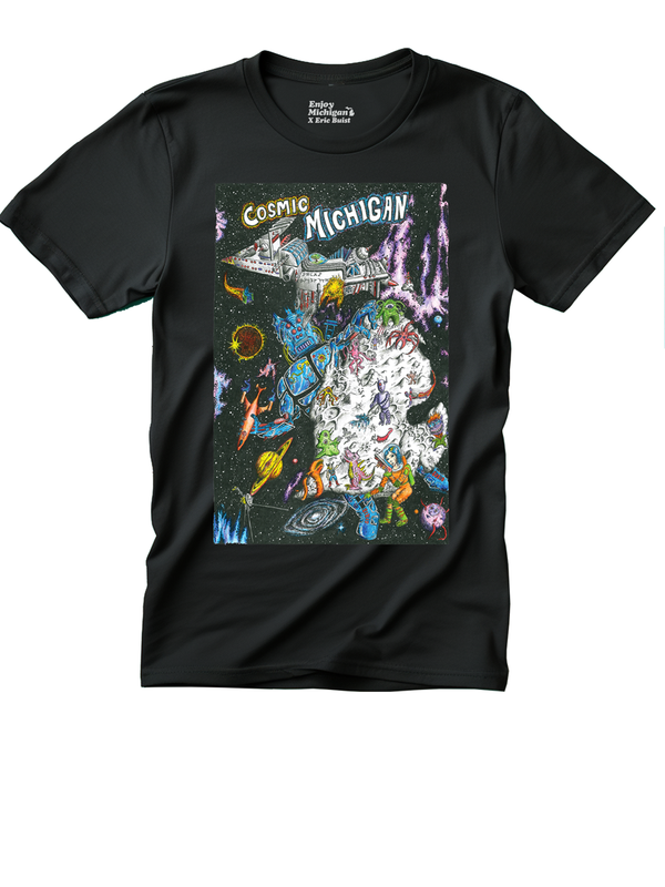 Cosmic Michigan Unisex T-shirt - Black - Enjoy Michigan