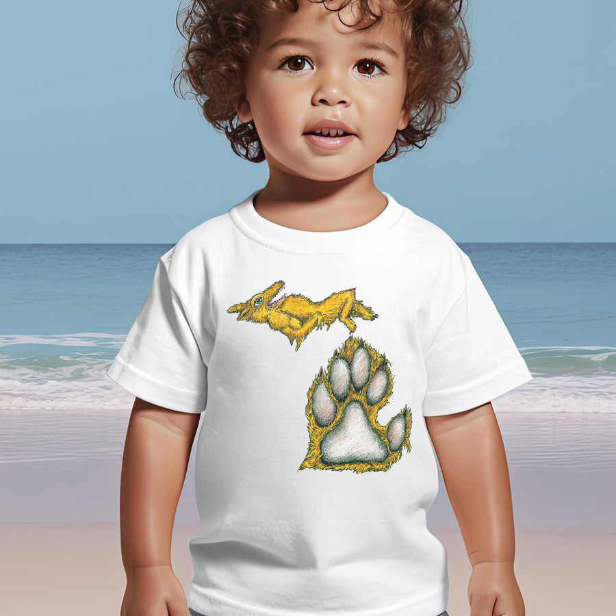 Michigan Dogman Short Sleeve Toddler T-shirt - White  Enjoy Michigan   