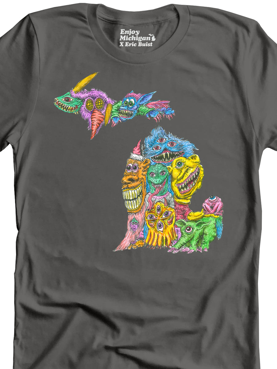 Michigan Monsters T-shirt - Charcoal t-shirt Enjoy Michigan   