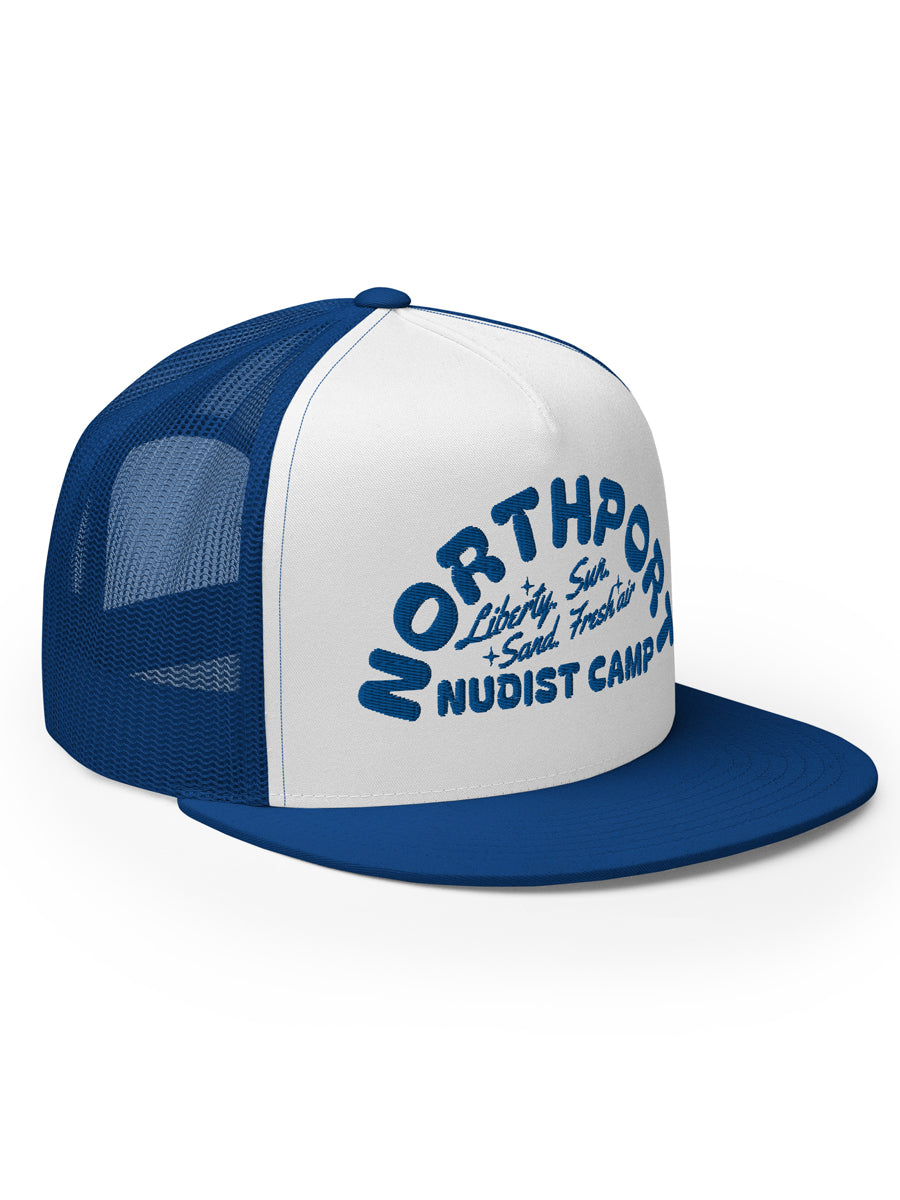 Northport Nudist Camp Embroidered Classic Trucker Cap - Royal Blue hat / cap Enjoy Michigan   