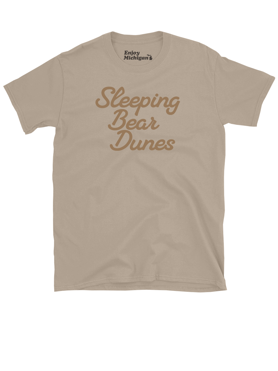 Sleeping Bear Dunes Women's Relaxed Premium T-Shirt - Heather Stone / Brown Enjoy Michigan