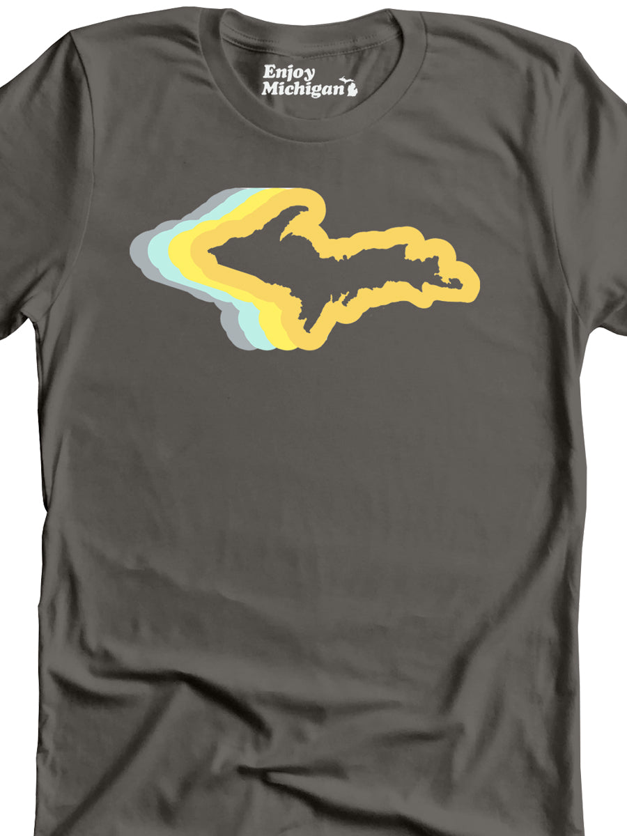 Upper Peninsula 70's Premium T-shirt - Pebble Brown t-shirt Enjoy Michigan   