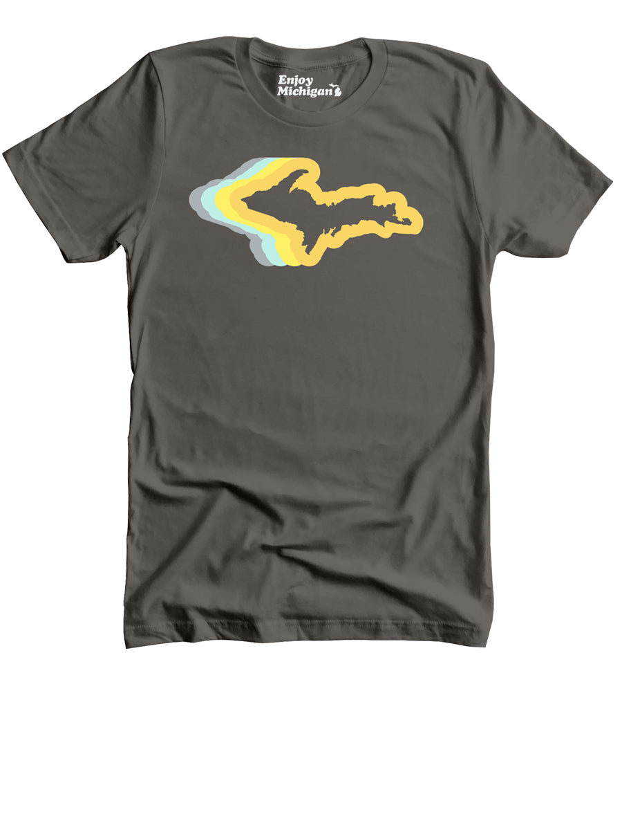 Upper Peninsula 70's Premium T-shirt - Pebble Brown t-shirt Enjoy Michigan   