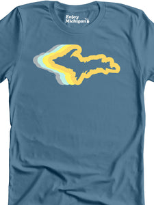 Upper Peninsula 70's Premium T-shirt - Lake Blue t-shirt Enjoy Michigan   