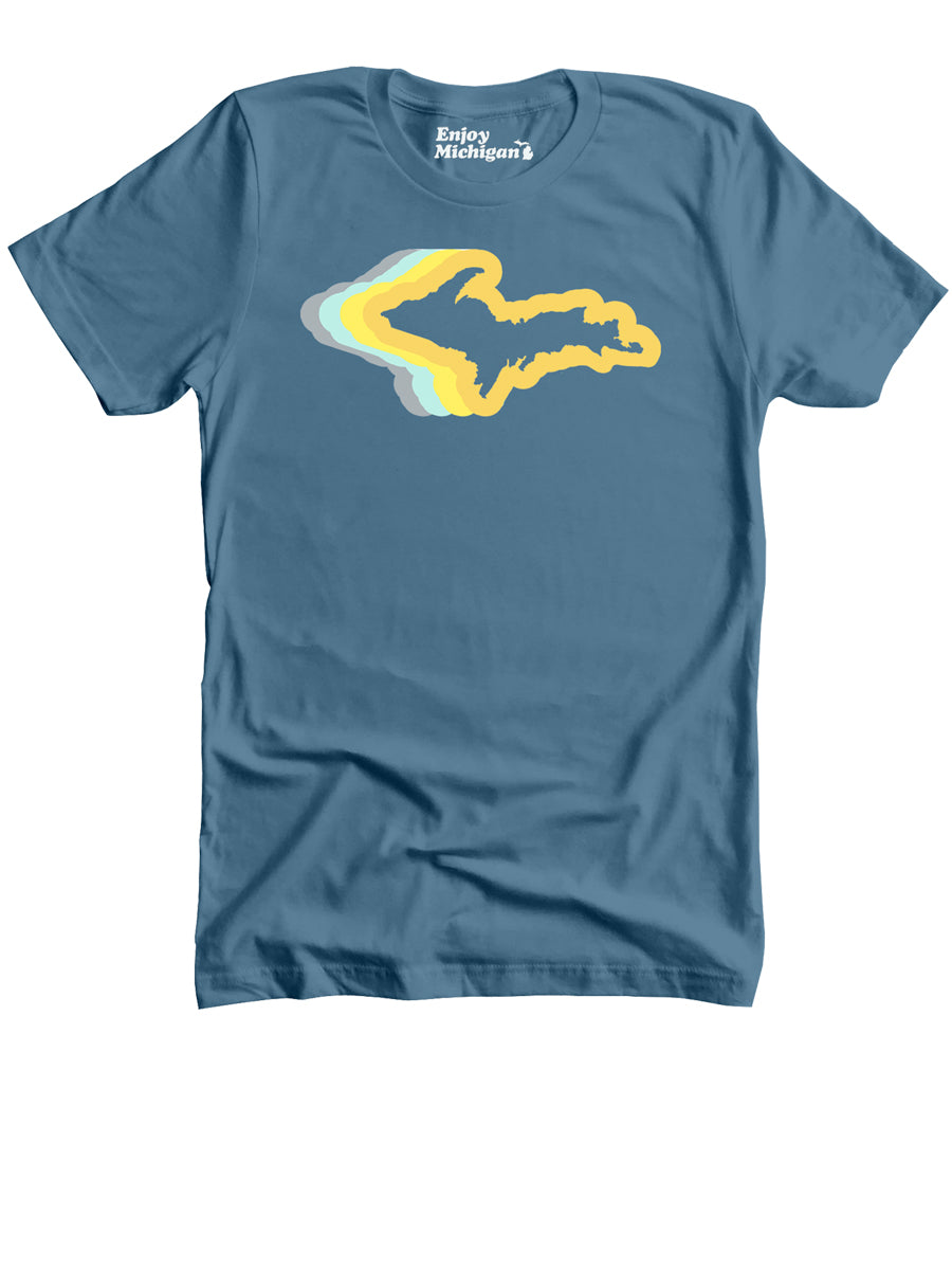 Upper Peninsula 70's Premium T-shirt - Lake Blue t-shirt Enjoy Michigan   