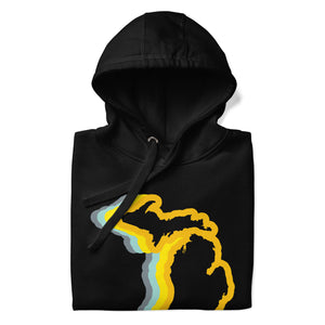 Michigan 70's Premium Pullover Unisex Hoodie - Black / Gold Color Wave hoodie Enjoy Michigan