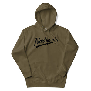 Northport Script Premium Pullover Unisex Hoodie - Army Green / Black hoodie Enjoy Michigan