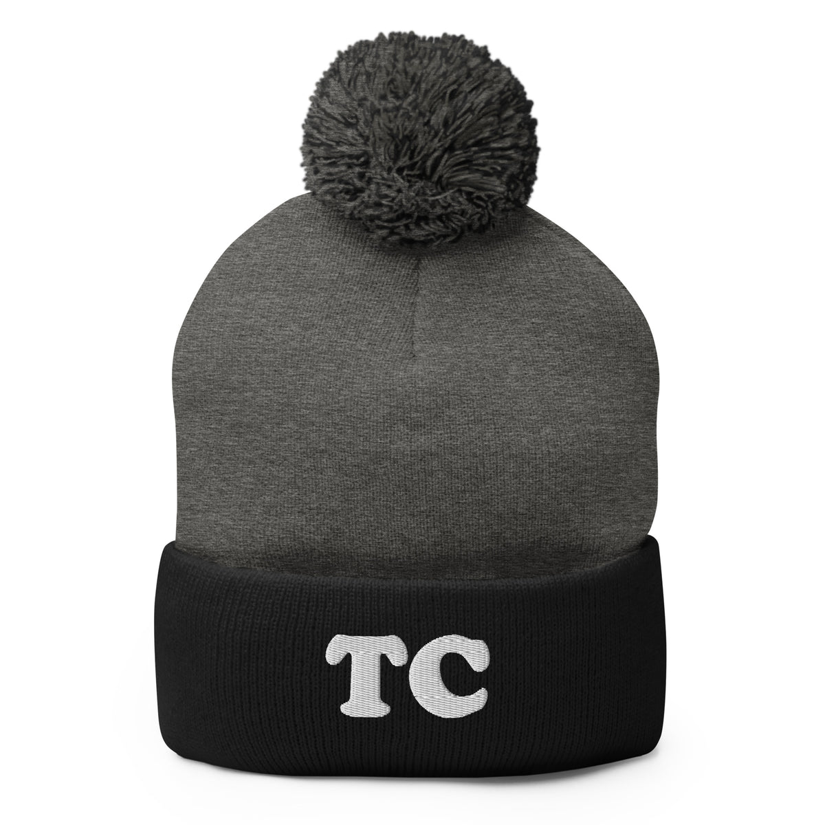 TC Embroidered Pom-Pom Beanie - Black / Dark Heather Enjoy Michigan Default Title