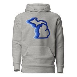 Michigan 70's Pullover Hoodie - Athletic Gray hoodie Enjoy Michigan   