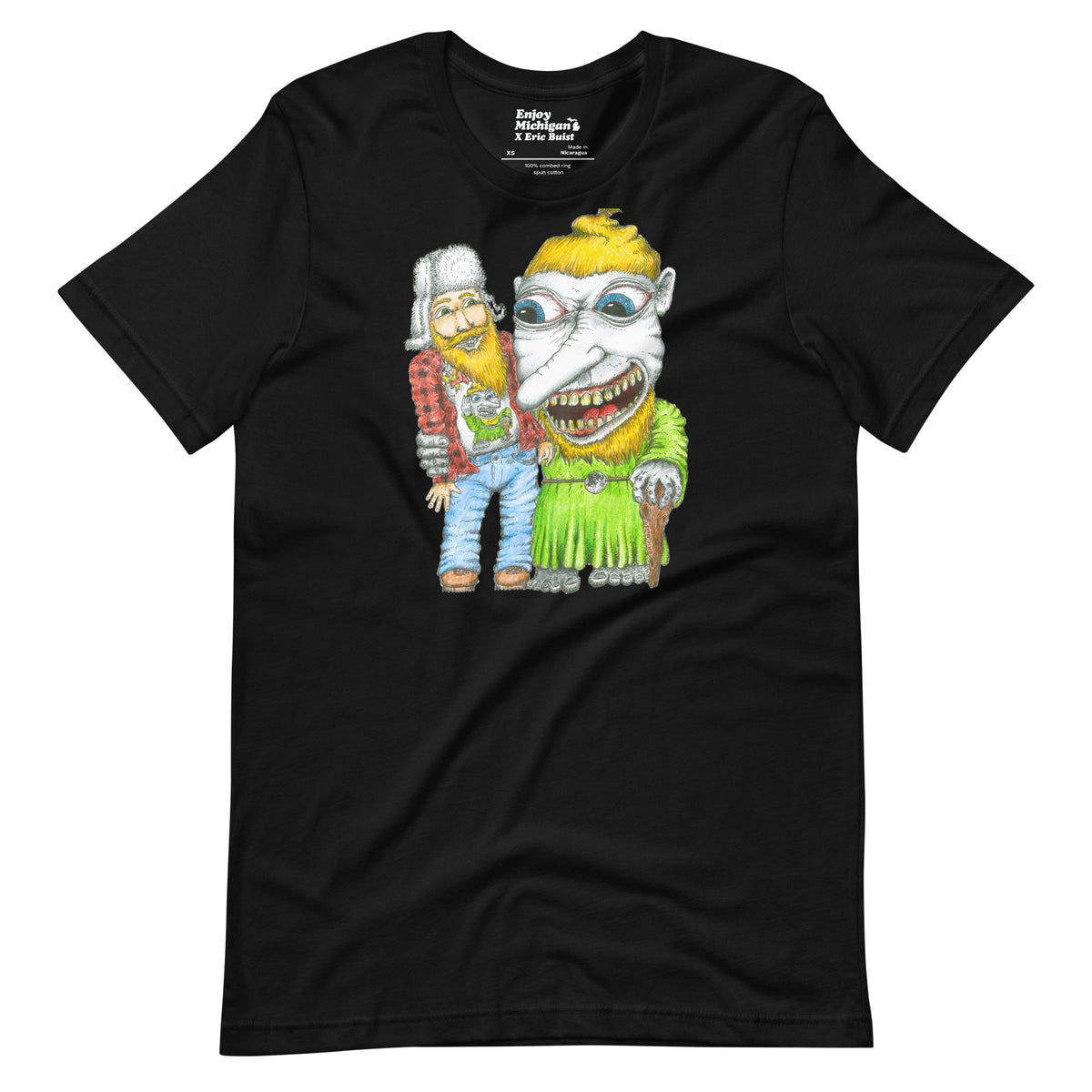 Two Brothers - Yooper & Troll T-shirt - Black  Enjoy Michigan XS  