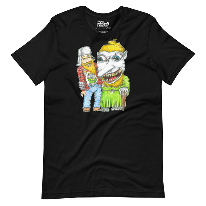 Two Brothers - Yooper & Troll T-shirt - Black  Enjoy Michigan XS  